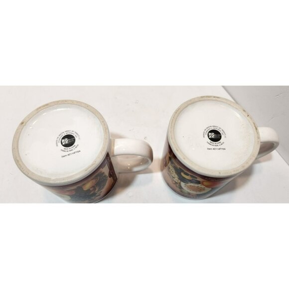 Vtg Houston Harvest Currier & Ives "Early Winter" Ceramic Mugs Set of 2 - Picture 14 of 16